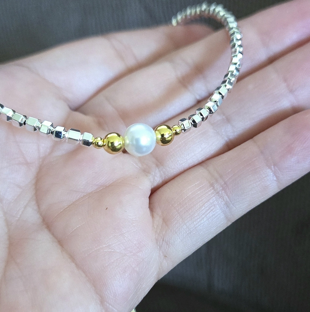 Iris & Lily Freshwater Pearl and Silver🤍 Blocks Necklace- NWT - Picture 14 of 16